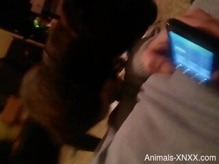 Gay dude earns a HUGE facial from his fave dog