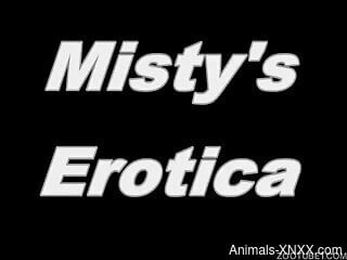 Amateur woman feels her dog's penis down the muff in hot posit...