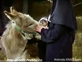 Sexy nuns play in dirty vintage porn scenes by sharing a donke...