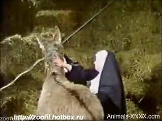 Sexy nuns play in dirty vintage porn scenes by sharing a donke...